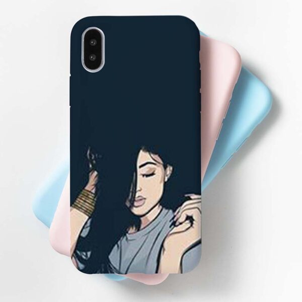 Black Hairs Girl Mobile Cover