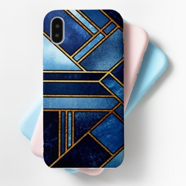 Dark Blue Blocks Mobile Cover