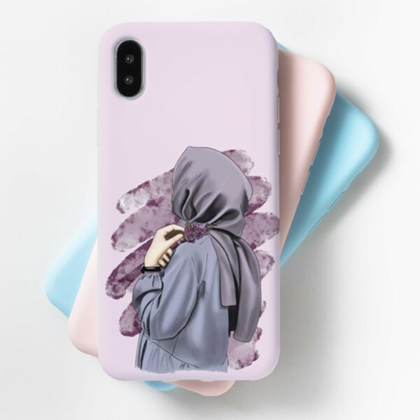 Purple Hijab Girl Mobile Cover