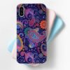 Purple Embroidery Mobile Cover